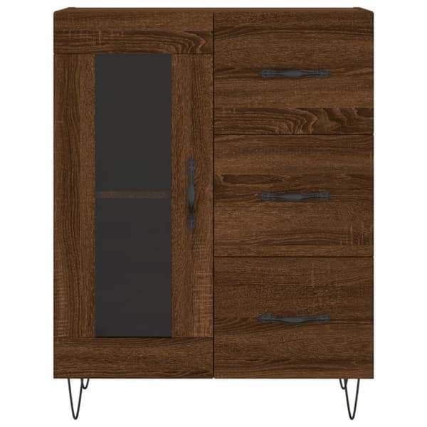 vidaXL Highboard brun eik 69,5x34x180 cm konstruert tre