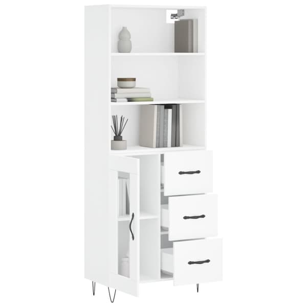 vidaXL højskab 69,5x34x180 cm konstrueret træ hvid