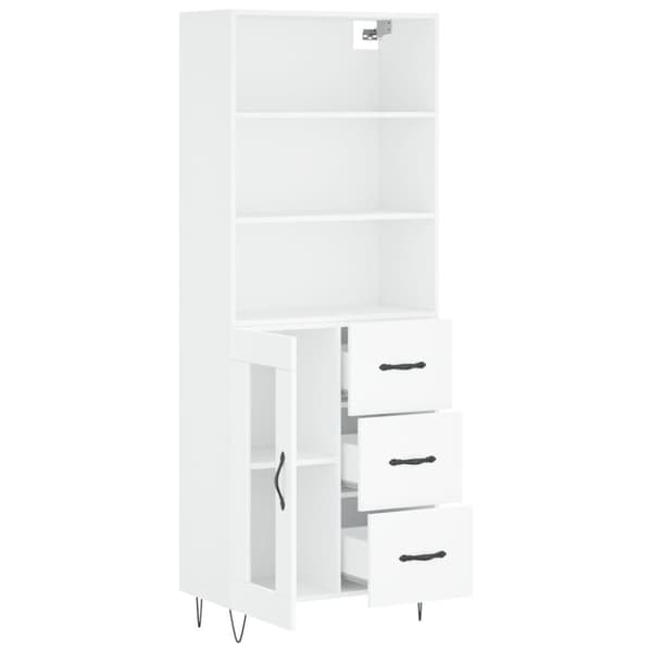 vidaXL højskab 69,5x34x180 cm konstrueret træ hvid