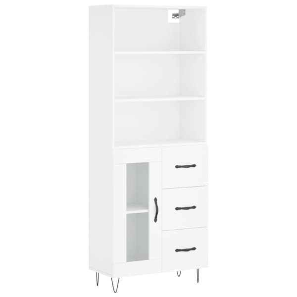 vidaXL højskab 69,5x34x180 cm konstrueret træ hvid