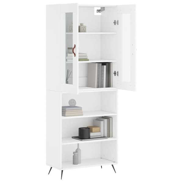 vidaXL Highboard hvit 69,5x34x180 cm konstruert tre