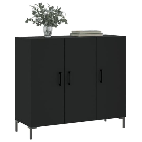 vidaXL Senkki musta 90x34x80 cm tekninen puu
