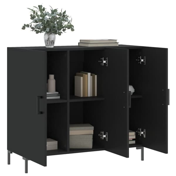 vidaXL Senkki musta 90x34x80 cm tekninen puu