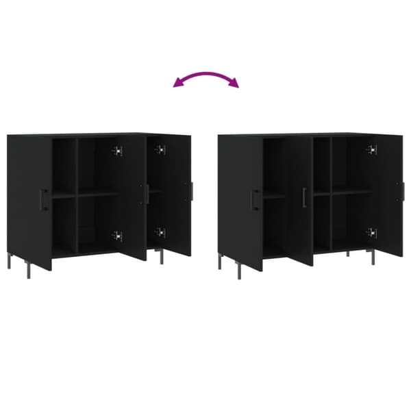 vidaXL Senkki musta 90x34x80 cm tekninen puu