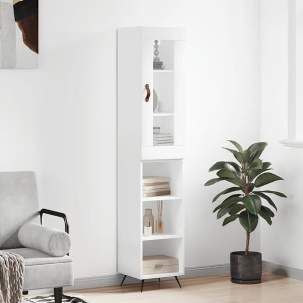 vidaXL skab 34,5x34x180 cm konstrueret træ hvid