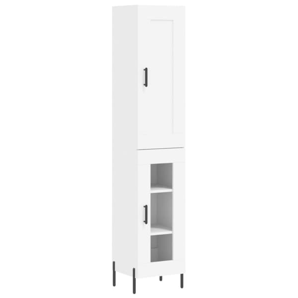 vidaXL Highboard hvit 34,5x34x180 cm konstruert tre