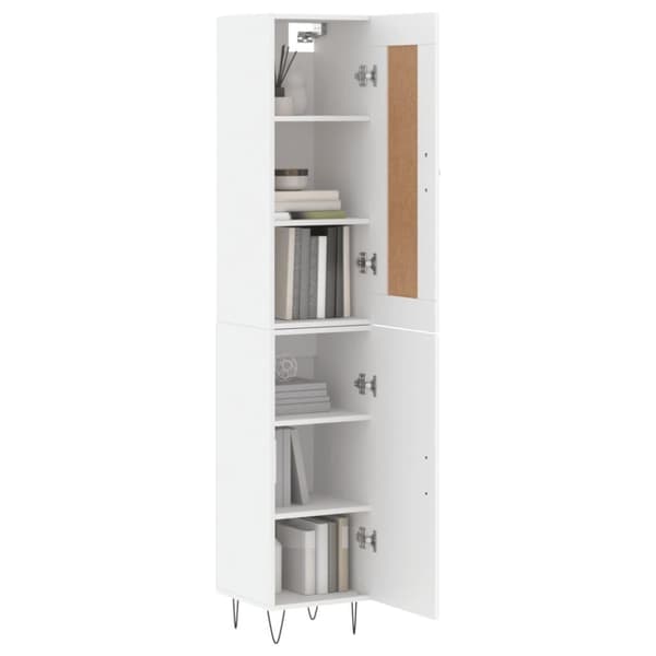 vidaXL Highboard hvit 34,5x34x180 cm konstruert tre
