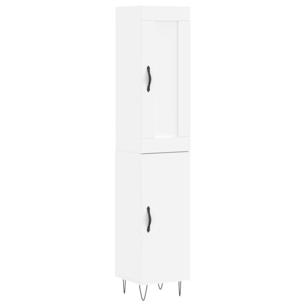 vidaXL Highboard hvit 34,5x34x180 cm konstruert tre