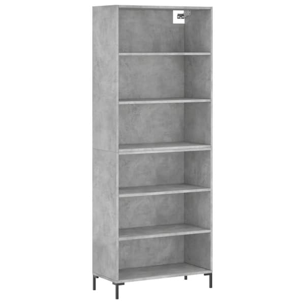 vidaXL Highboard betonggrå 69,5x32,5x180 cm konstruert tre