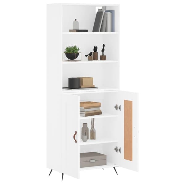 vidaXL højskab 69,5x34x180 cm konstrueret træ hvid