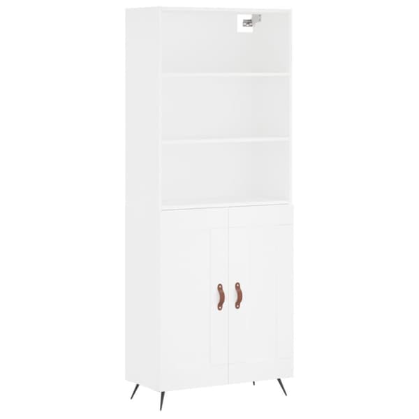 vidaXL højskab 69,5x34x180 cm konstrueret træ hvid