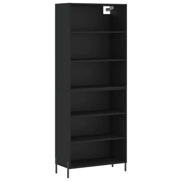 vidaXL Highboard svart 69,5x32,5x180 cm konstruert tre