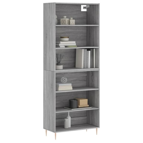 vidaXL Highboard grå sonoma 69,5x32,5x180 cm konstruert tre