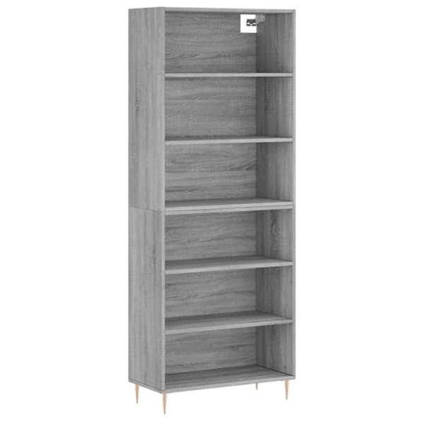 vidaXL reol 69,5x32,5x180 cm konstrueret træ betongrå