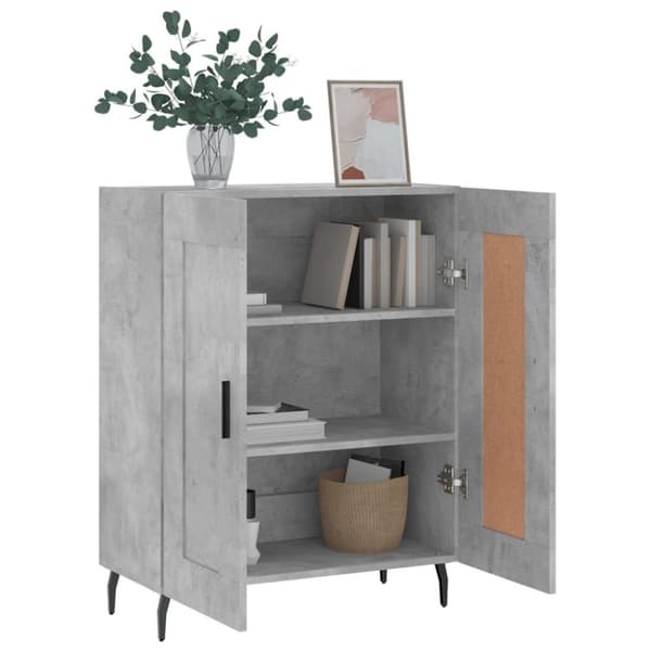 vidaXL Skänk betonggrå 69,5x34x90 cm konstruerat trä