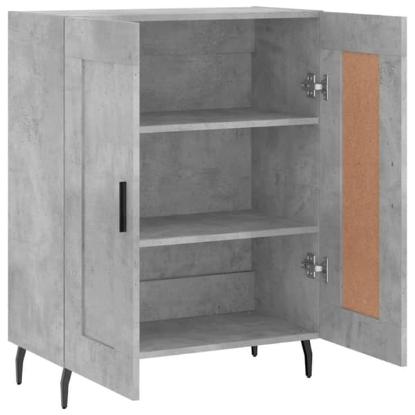 vidaXL Skänk betonggrå 69,5x34x90 cm konstruerat trä