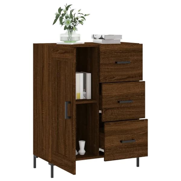 vidaXL Skjenk brun eik 69,5x34x90 cm konstruert tre