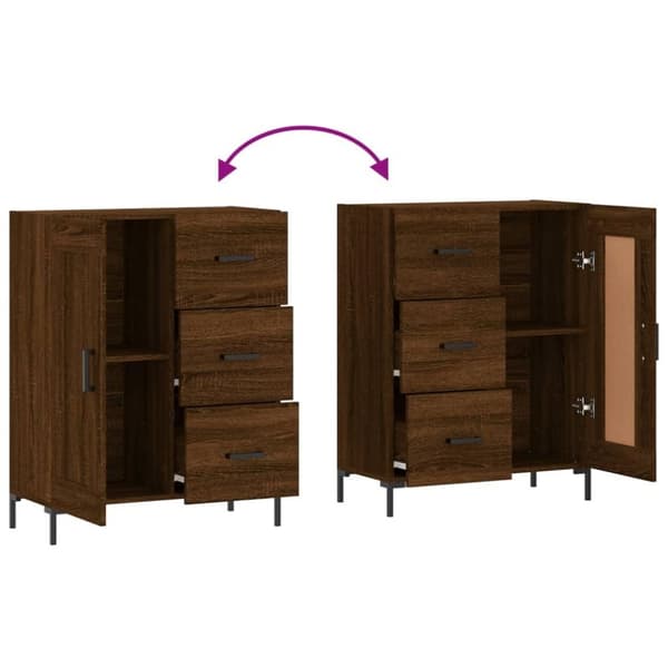 vidaXL Skjenk brun eik 69,5x34x90 cm konstruert tre