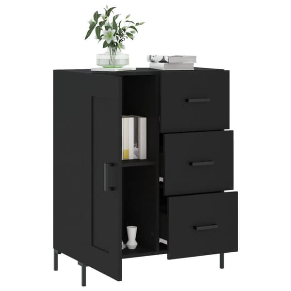 vidaXL Skjenk svart 69,5x34x90 cm konstruert tre