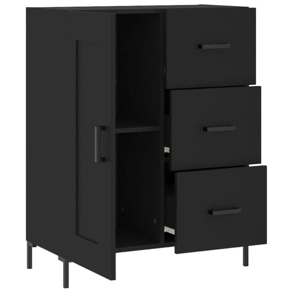 vidaXL Skjenk svart 69,5x34x90 cm konstruert tre