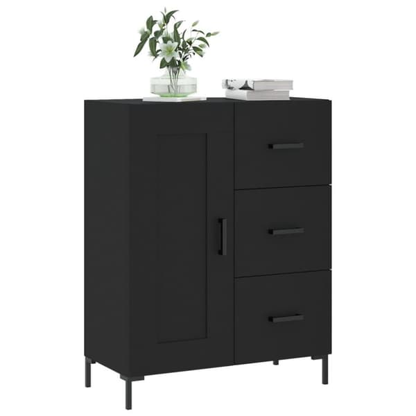 vidaXL Skjenk svart 69,5x34x90 cm konstruert tre
