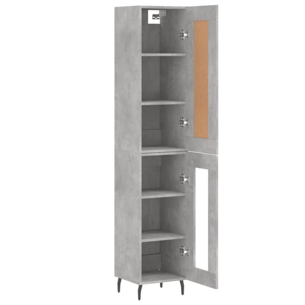 vidaXL Highboard betonggrå 34,5x34x180 cm konstruert tre