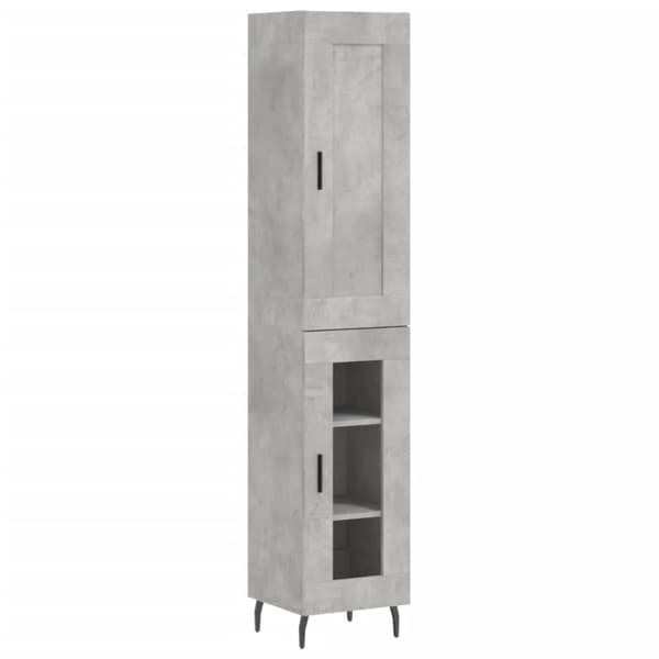 vidaXL Highboard betonggrå 34,5x34x180 cm konstruert tre