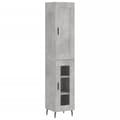 Miniatyrbilde 1 av 11: vidaXL Highboard betonggrå 34,5x34x180 cm konstruert tre