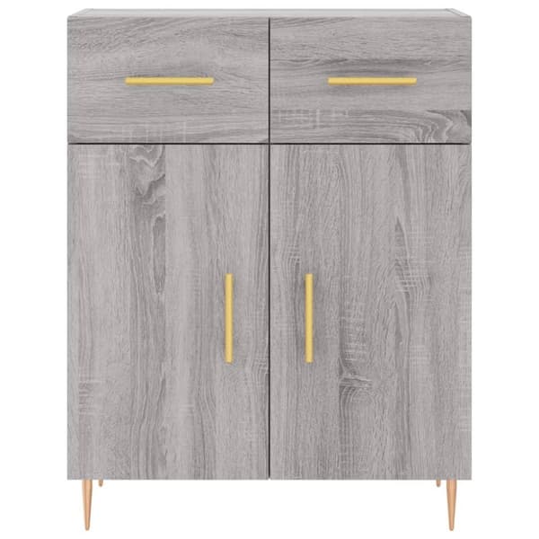 vidaXL højskab 69,5x34x180 cm konstrueret træ grå sonoma-eg