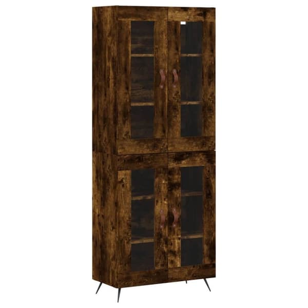 vidaXL Highboard røkt eik 69,5x34x180 cm konstruert tre