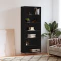 Miniatyrbilde 2 av 11: vidaXL Highboard svart 69,5x32,5x180 cm konstruert tre