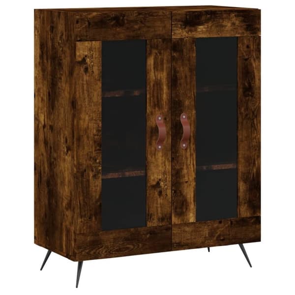 vidaXL højskab 69,5x34x180 cm konstrueret træ røget egetræsfarve