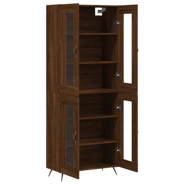 vidaXL højskab 69,5x34x180 cm konstrueret træ brun egetræsfarve