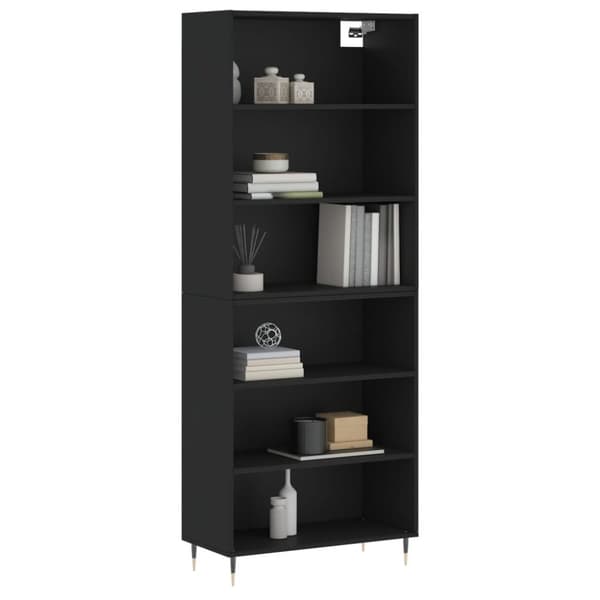 vidaXL reol 69,5x32,5x180 cm konstrueret træ sort