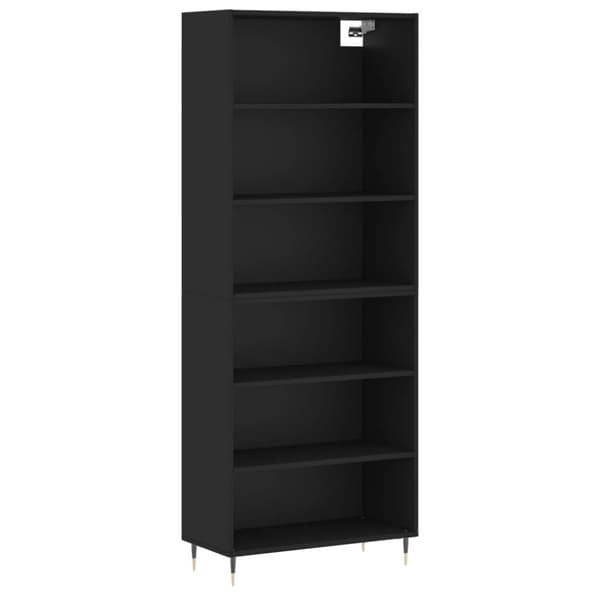 vidaXL reol 69,5x32,5x180 cm konstrueret træ sort