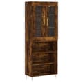Miniatyrbilde 1 av 11: vidaXL Highboard røkt eik 69,5x34x180 cm konstruert tre