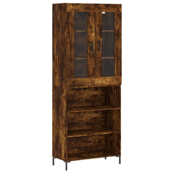 vidaXL Highboard røkt eik 69,5x34x180 cm konstruert tre