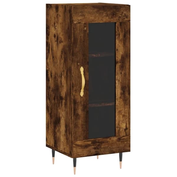 vidaXL Highboard røkt eik 34,5x34x180 cm konstruert tre