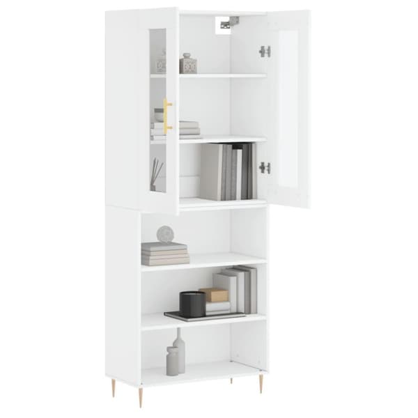 vidaXL højskab 69,5x34x180 cm konstrueret træ hvid