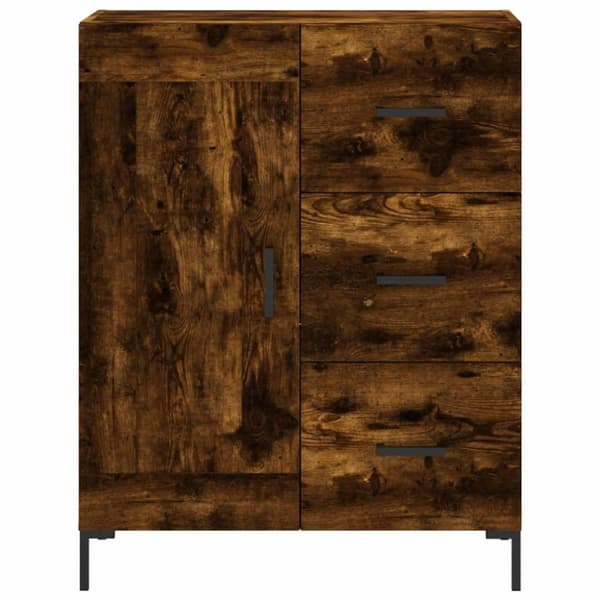 vidaXL Skjenk røkt eik 69,5x34x90 cm konstruert tre