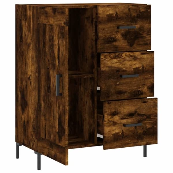 vidaXL Skjenk røkt eik 69,5x34x90 cm konstruert tre