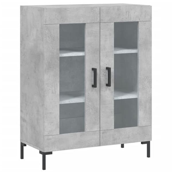 vidaXL Highboard betonggrå 69,5x34x180 cm konstruert tre