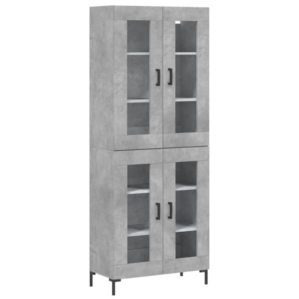 vidaXL Highboard betonggrå 69,5x34x180 cm konstruert tre