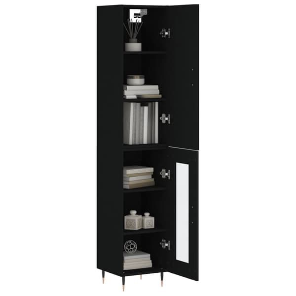 vidaXL Highboard svart 34,5x34x180 cm konstruert tre