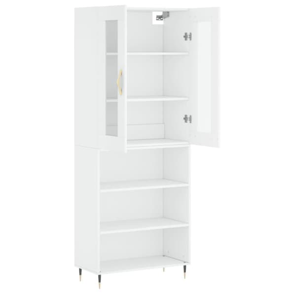 vidaXL Highboard hvit 69,5x34x180 cm konstruert tre
