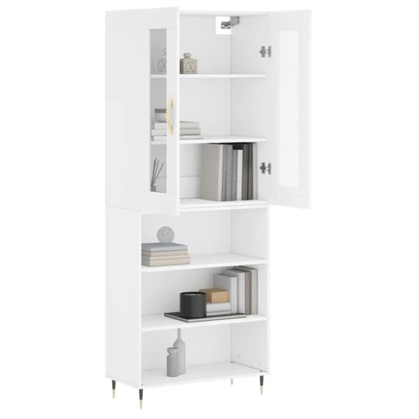 vidaXL Highboard hvit 69,5x34x180 cm konstruert tre