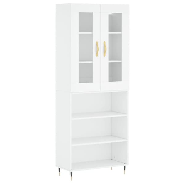 vidaXL Highboard hvit 69,5x34x180 cm konstruert tre