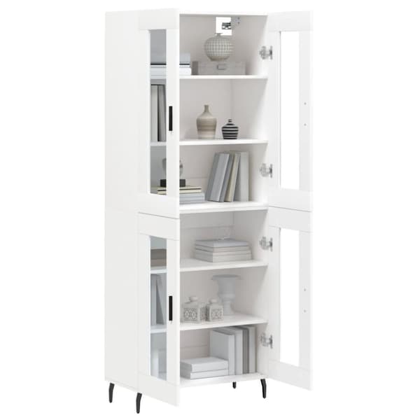 vidaXL Högskåp vit 69,5x34x180 cm konstruerat trä