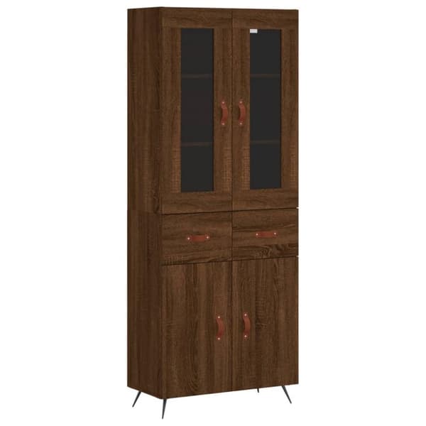 vidaXL højskab 69,5x34x180 cm konstrueret træ brun egetræsfarve