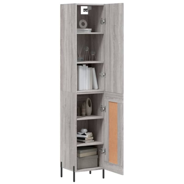 vidaXL Highboard grå sonoma 34,5x34x180 cm konstruert tre